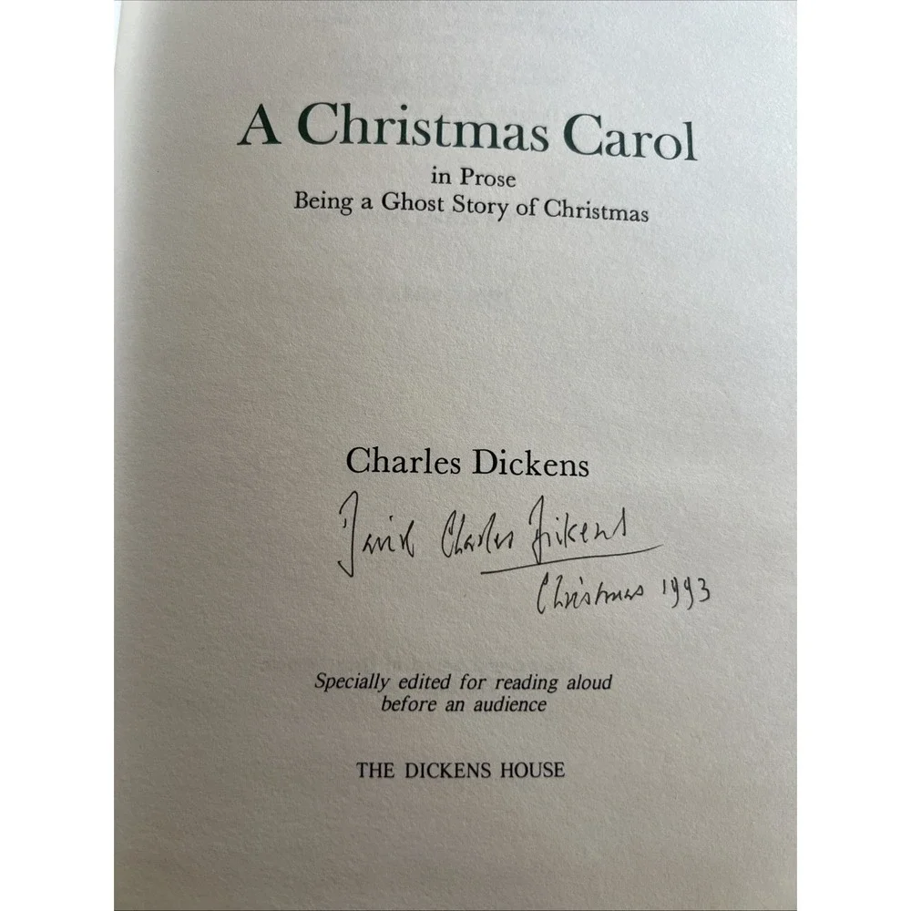 1993 A Christmas Carol 150th Anniversary by Charles Dickens Signed